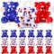 18 Pcs 4th of July Patriotic Stuffed Animals Bears Bulk Gifts Plush Bears Bulk Mini Soft Stuffed Toys Small Cute Plush Toy 4" for Kids Adults Party Favors Home